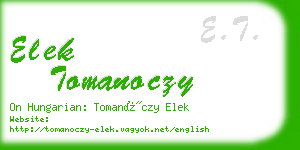 elek tomanoczy business card